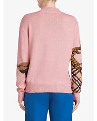 rosa bedruckter Rollkragenpullover von Burberry