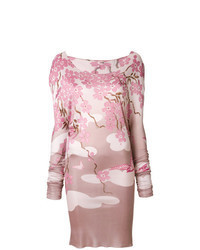 rosa bedrucktes figurbetontes Kleid