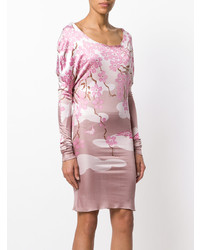 rosa bedrucktes figurbetontes Kleid von Gucci Vintage