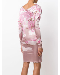 rosa bedrucktes figurbetontes Kleid von Gucci Vintage