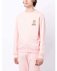 rosa bedrucktes Fleece-Sweatshirt von Moschino