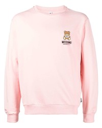 rosa bedrucktes Fleece-Sweatshirt von Moschino