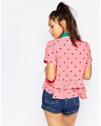rosa bedrucktes Hemd von Lazy Oaf