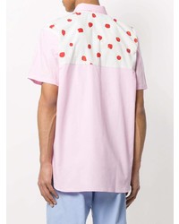 rosa bedrucktes Kurzarmhemd von Comme Des Garcons SHIRT