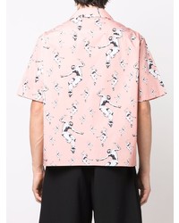 rosa bedrucktes Kurzarmhemd von Neil Barrett