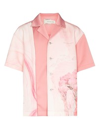 rosa bedrucktes Kurzarmhemd von Feng Chen Wang
