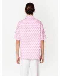 rosa bedrucktes Kurzarmhemd von Ami Paris