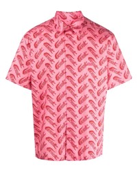 rosa bedrucktes Kurzarmhemd von Lacoste