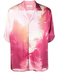 rosa bedrucktes Kurzarmhemd von Laneus
