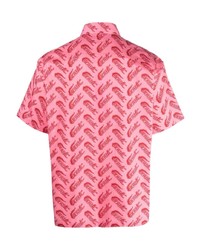 rosa bedrucktes Kurzarmhemd von Lacoste