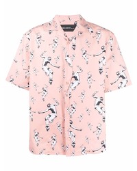 rosa bedrucktes Kurzarmhemd von Neil Barrett