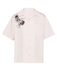 rosa bedrucktes Kurzarmhemd von Prada