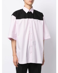rosa bedrucktes Kurzarmhemd von Raf Simons