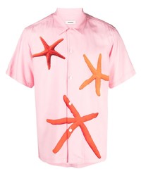 rosa bedrucktes Kurzarmhemd von Sandro