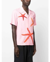 rosa bedrucktes Kurzarmhemd von Sandro