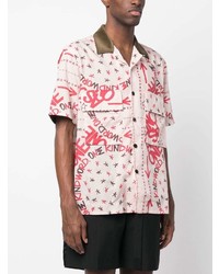 rosa bedrucktes Kurzarmhemd von Sacai