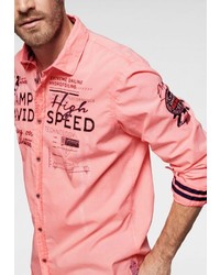 rosa bedrucktes Langarmhemd von Camp David