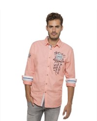 rosa bedrucktes Langarmhemd von Camp David