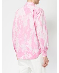 rosa bedrucktes Langarmhemd von Comme Des Garcons Homme Plus