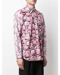 rosa bedrucktes Langarmhemd von Comme Des Garcons SHIRT