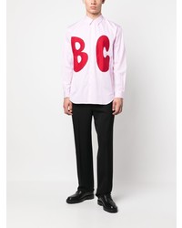 rosa bedrucktes Langarmhemd von Comme Des Garcons SHIRT