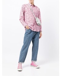 rosa bedrucktes Langarmhemd von Comme Des Garcons SHIRT