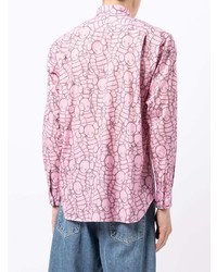 rosa bedrucktes Langarmhemd von Comme Des Garcons SHIRT