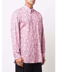 rosa bedrucktes Langarmhemd von Comme Des Garcons SHIRT