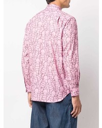 rosa bedrucktes Langarmhemd von Comme Des Garcons SHIRT