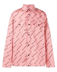 rosa bedrucktes Langarmhemd von Diesel