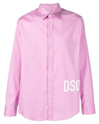 rosa bedrucktes Langarmhemd von DSQUARED2