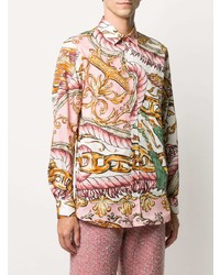 rosa bedrucktes Langarmhemd von Moschino