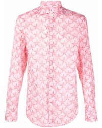 rosa bedrucktes Langarmhemd von Fedeli
