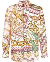 rosa bedrucktes Langarmhemd von Moschino