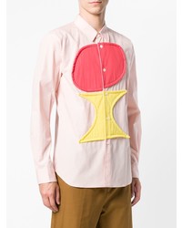 rosa bedrucktes Langarmhemd von Comme Des Garçons Shirt Boys