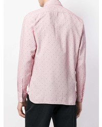 rosa bedrucktes Langarmhemd von Z Zegna