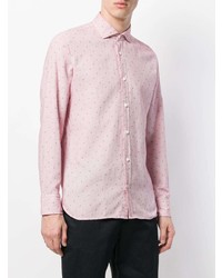 rosa bedrucktes Langarmhemd von Z Zegna