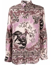 rosa bedrucktes Langarmhemd von Paul Smith