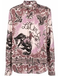 rosa bedrucktes Langarmhemd von Paul Smith