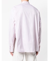 rosa bedrucktes Langarmhemd von Raf Simons