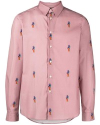 rosa bedrucktes Langarmhemd von PS Paul Smith