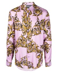 rosa bedrucktes Langarmhemd von VERSACE JEANS COUTURE