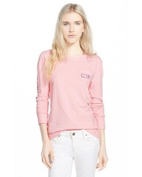 rosa bedrucktes Langarmshirt