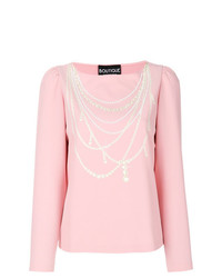 rosa bedrucktes Langarmshirt von Boutique Moschino