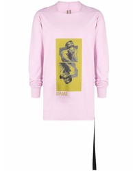 rosa bedrucktes Langarmshirt von Rick Owens DRKSHDW