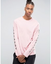 rosa bedrucktes Langarmshirt von Hype