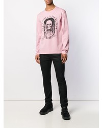 rosa bedrucktes Langarmshirt von Alexander McQueen