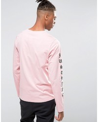 rosa bedrucktes Langarmshirt von Hype