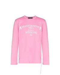 rosa bedrucktes Langarmshirt von Mastermind Japan