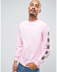 rosa bedrucktes Langarmshirt von Obey